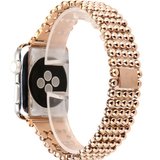 Curea iUni compatibila cu Apple Watch 1/2/3/4/5/6, 42mm, Luxury, Otel Inoxidabil, Rose Gold
